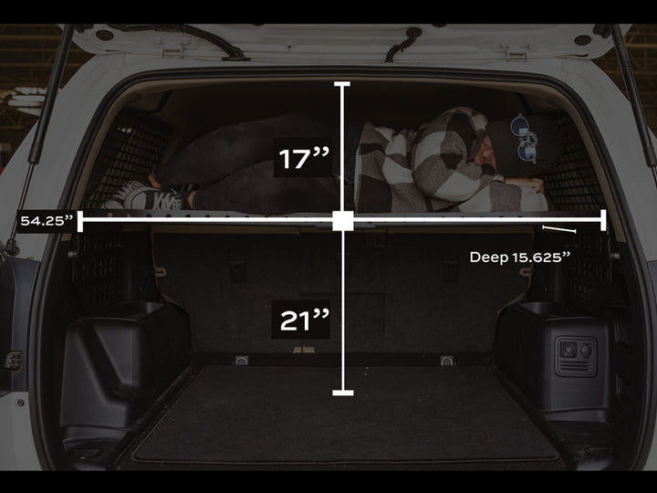 Dimensions for Toyota 4Runner MOLLE cargo tray